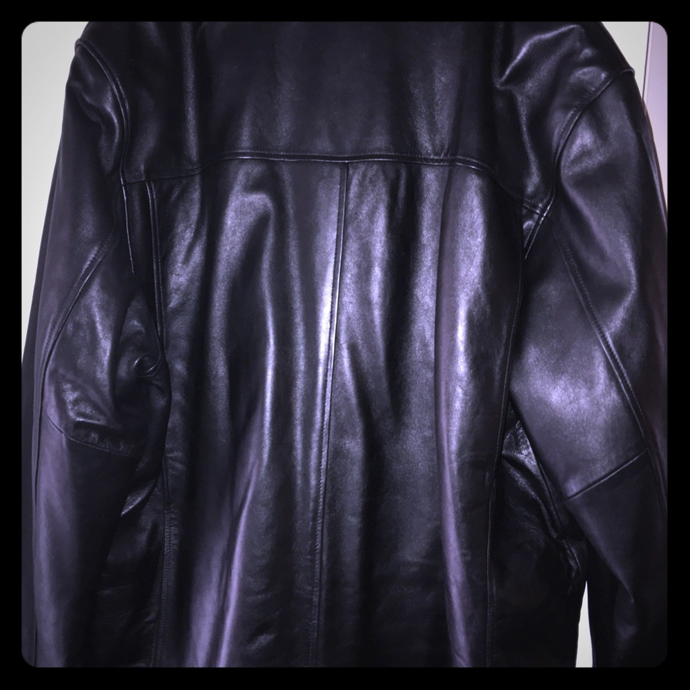 3/4 length Andrew Marc leather coat
